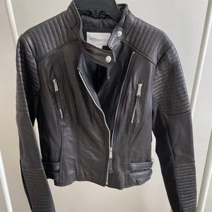NWT BCBGeneration Leather moto jacket, black, Sz Large